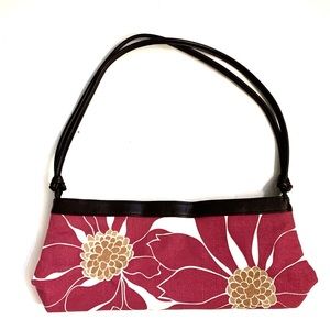 Victoria’s Secret Tote Pink Purse with Ivory/Gold Floral Print